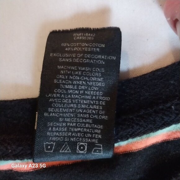 Broken Promises Striped T-Shirt Medium Black Mint Cotton Polyester Mens Crew Nec - Picture 5 of 7